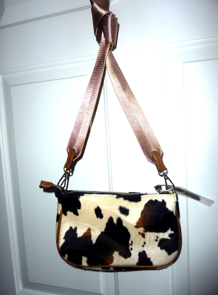 Nuevo con etiquetas Cartera Bandolera Jen & Co Marina Jennco Estampado Vaca Marrón Foto 3 de 4