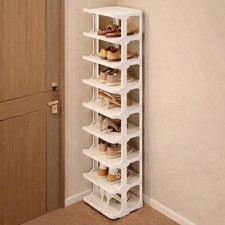 9-Tier Slim Shoe Rack, Stackable Vertical Shoe Organizer with Small Footprint...
