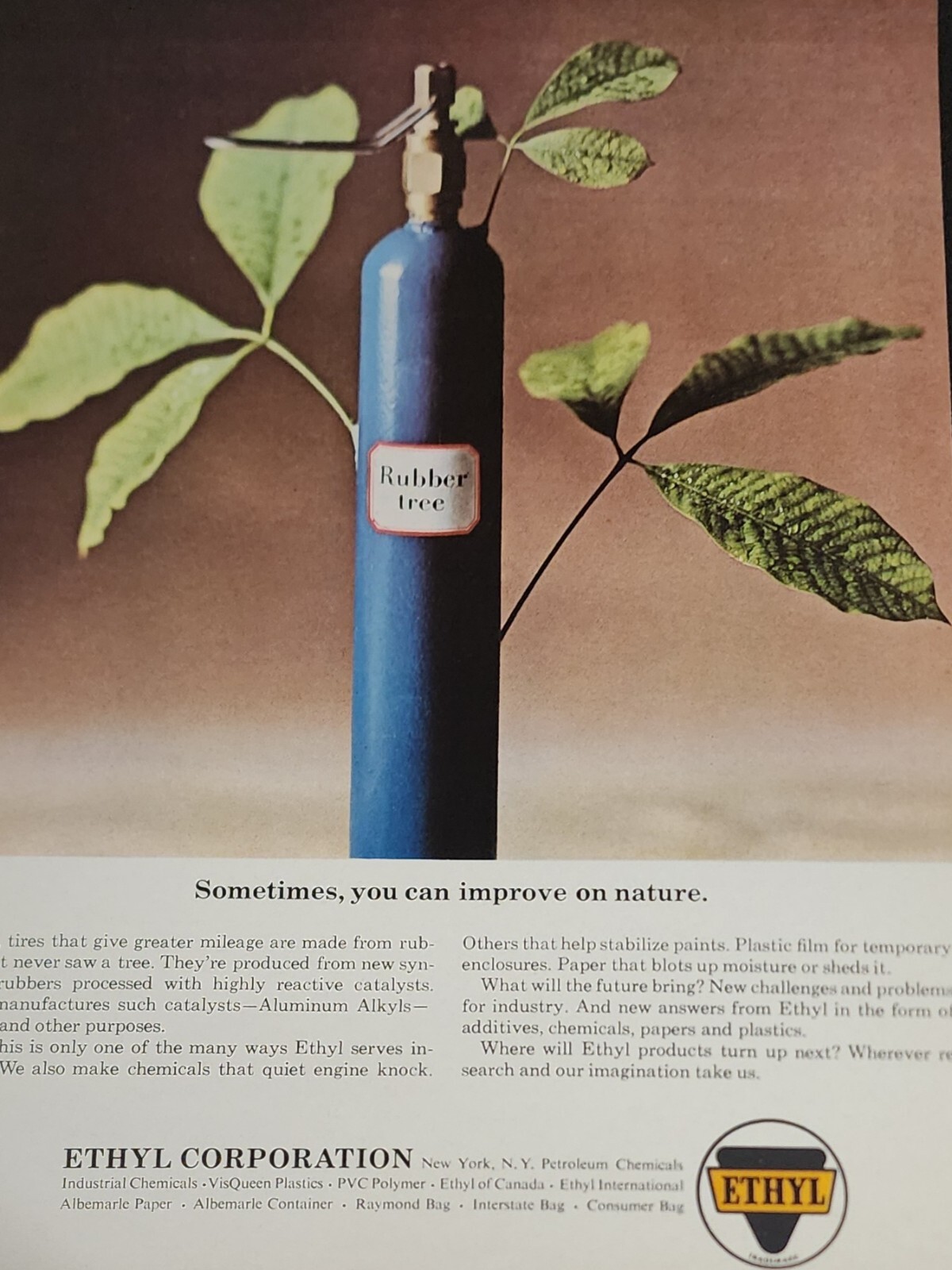 Ethyl Gasoline Picture Magazine Ad Improve on Nature Advertisement Wall Art