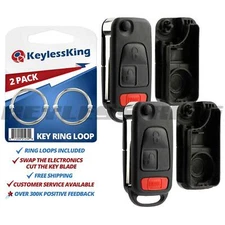 2 New Replacement Keyless Entry Remote Flip Key Fob Control Case Pad Shell
