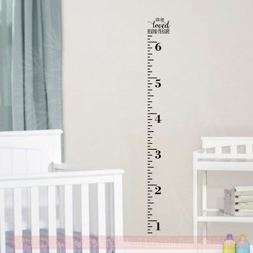 Height Ruler Growth Chart Wall Decal Loved Beyond Measure Art Stickers Opt 1 - Picture 4 of 6