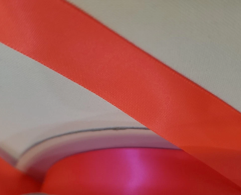 Neon Pink 7/8" Sain Ribbon Single Faced 10 yards decorate, sew, craft, prom 2023 - Image 3 of 4
