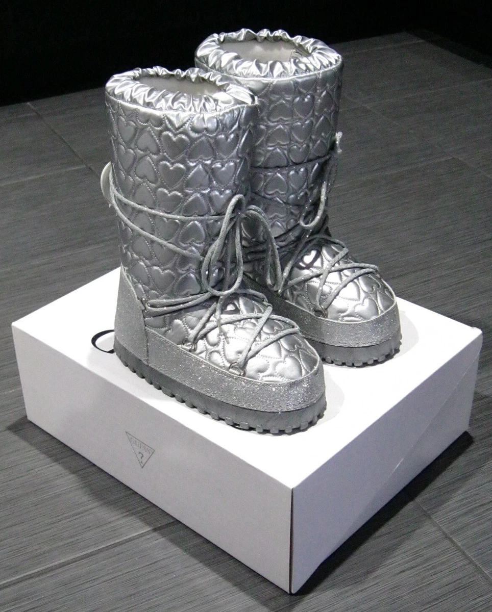 GUESS Silver Sparkle Winter MOON Boots CHILD 3 NEW in BOX | eBay