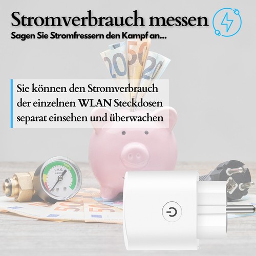 Presa Echos Smart WLAN 16 A confezione da 3 WiFi Smart Home presa controllata da app - Foto 7 di 10