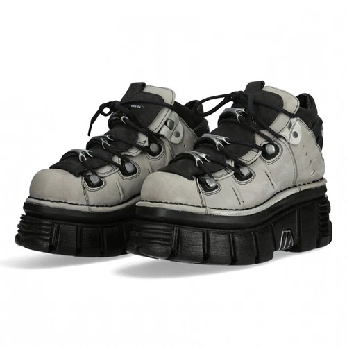 2025 Moda Nuevas Botas Rock Metálicas Botas de Plataforma Gris/Marrón Hombres/Mujeres UK3-UK - Imagen 17 de 46