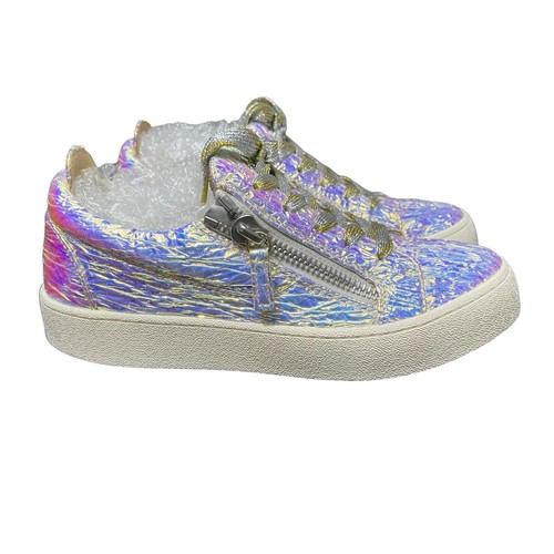 Giuseppe Zanotti Holographic Effect Platform Sneakers Perla White Size 38 US 7.5 - Picture 5 of 14