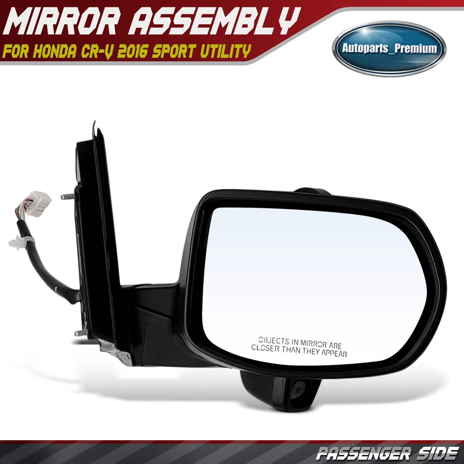 Passenger Side Power Adjust Mirror w/ Manual Folding Camera for Honda CR-V 2016