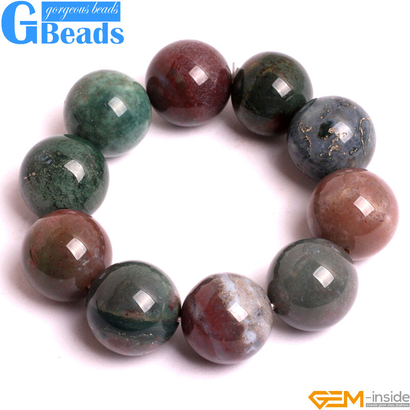 Handmade Indian Agate Stone Bangle Beaded Stretchy Bracelet for Women 7 Inch-image