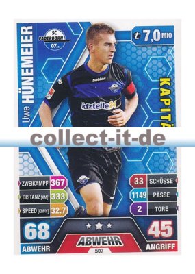 Match Attax Extra 14/15 - 507 - Uwe HÜNEMEIER- Kapitän