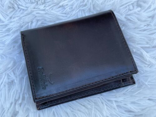 Card Holder Dark Brown Genuine Leather Wallet Bifold Purse Cardholder New in box - Picture 8 of 12