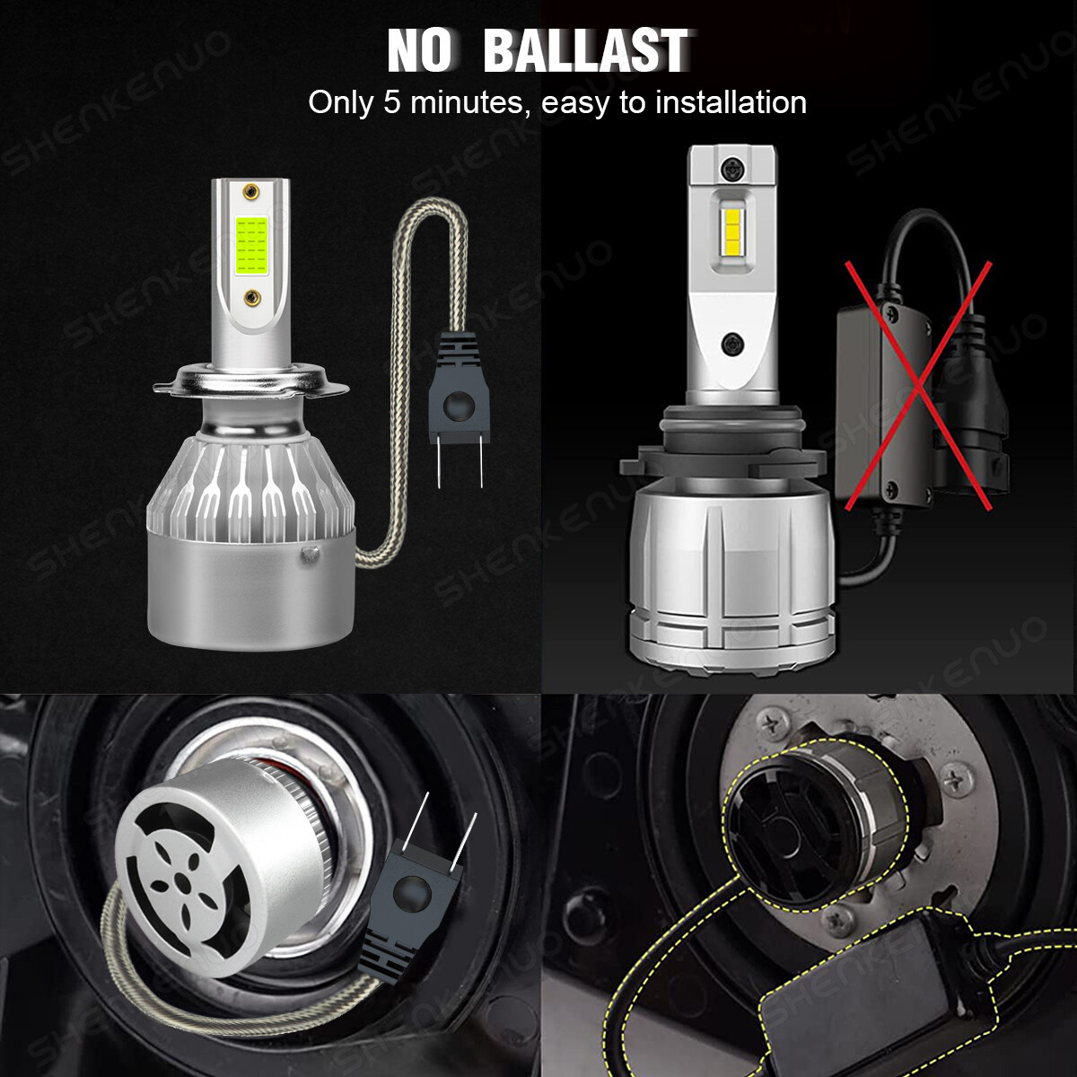 LED Headlight Bulb For Kawasaki Ninja 250R EX250J 09-12 ZX6R
