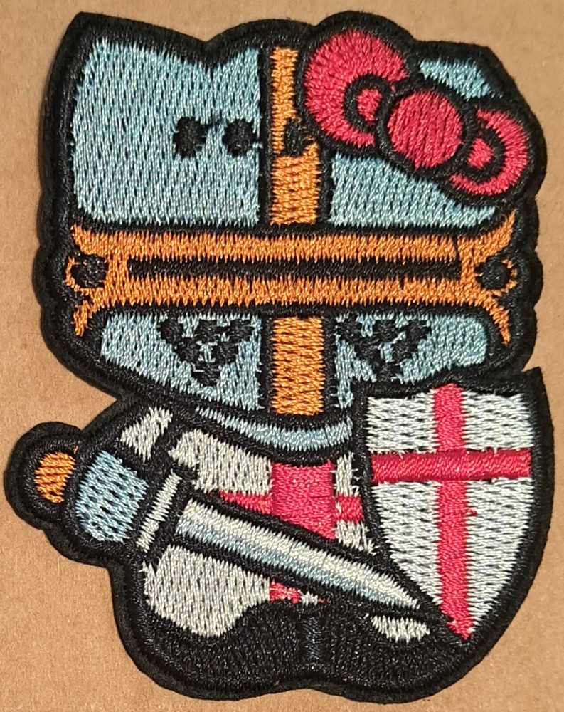 Hello Kitty Crusader Knight embroidered Iron on patch