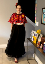 Vintage Mexican Huipil Hand Embroidered Top, Hand Loomed