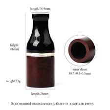 MUXIANG Briar Wooden Cigar Tips Holder Cigar Mouthpiece Gauge 48 Ring Dia 19mm