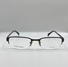 GIORGIO ARMANI GA832 003 MATTE BLACK TITANIUM METAL SEMI-RIM FRAME 52-20-140