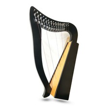 15 String Leve Harp Solid Wood Black Poished w/ Tuning Key, Bag Strings Set