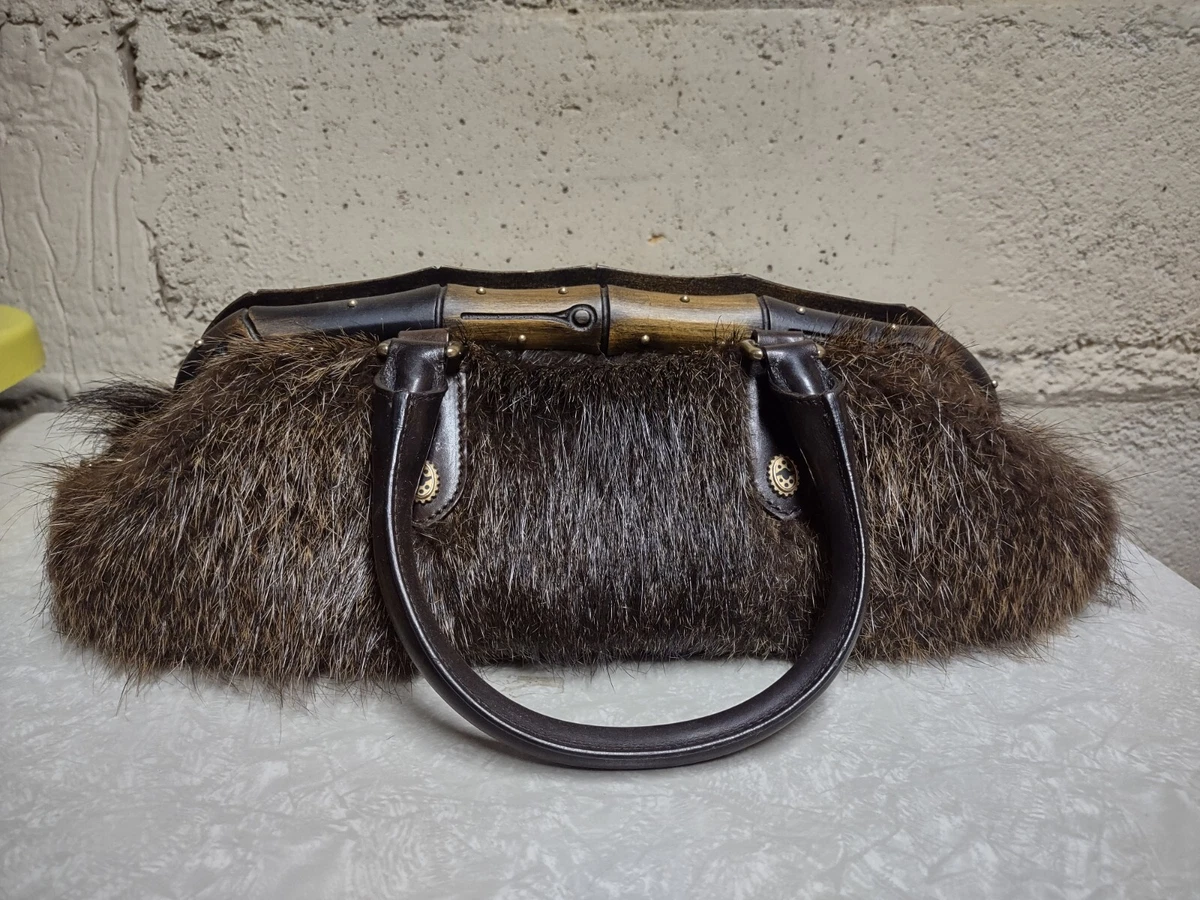 Gucci Fur Purse Genuine Brown Fur | eBay