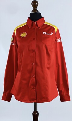 Shell Ferrari Scuderia Shirt Long Sleeve V-Power Formula One F1 Women's Size L