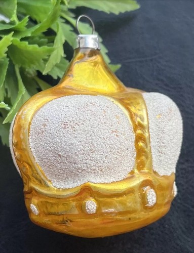 Vintage Mica Gold Glass CROWN German Christmas Ornament