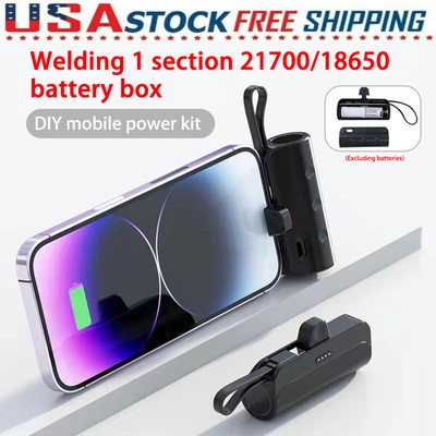 DIY Portable Type-C Power Bank Shell Fast Charging Mobile Battery Box Case 5V 2A
