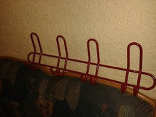 Haken Hakenleiste Garderobenleiste mit 4 Doppelhaken Metall  rot Schwinn diy