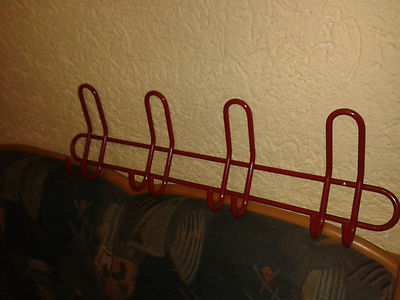 Haken Hakenleiste Garderobenleiste mit 4 Doppelhaken Metall  rot Schwinn diy