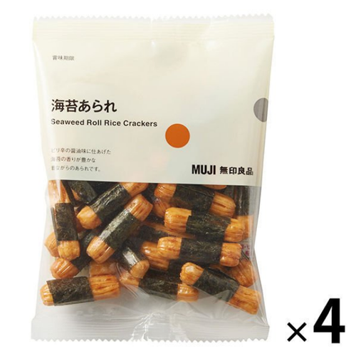 Set of 4 Packs MUJI Seaweed Roll Rice Crackers Soy Sauce Flavor