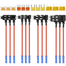 Fuse Tap Kit Add-a-Circuit Adapter 4 Fuse Types 12 Pack for Cars/Trucks