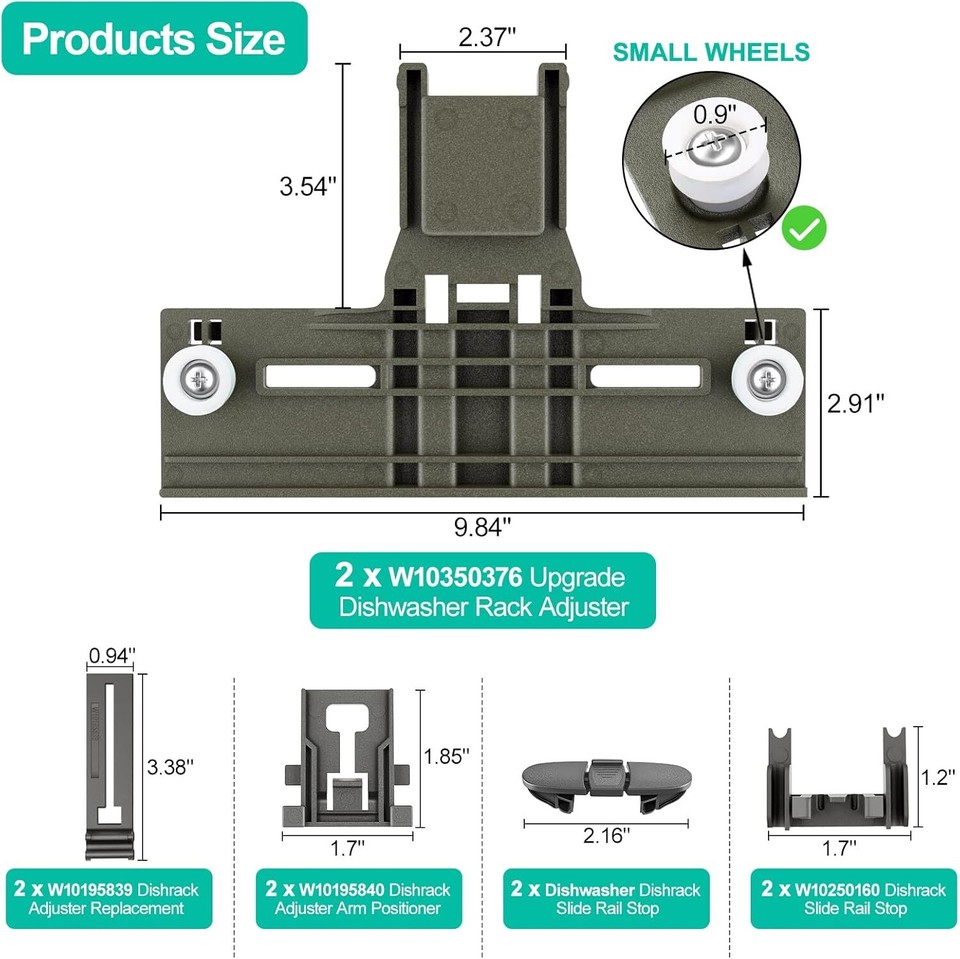 Ricambio Lavastoviglie Whirlpool Regolatore Superiore Per Lavastoviglie Kitchenaid E Kenmore - Ricambio W10350376, Per Il Cestello Superiore! Armadio Rack Server - Foto 8