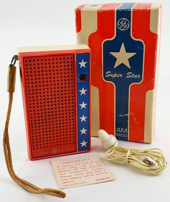 Vintage GE P2751B Bi-Centennial Red White & Blue Transistor