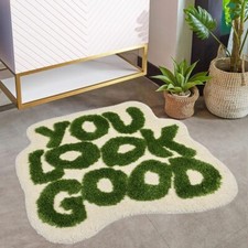 Bathroom Mat Bath Rugs Look Funny You Good Cute Green Decoration Bathroom