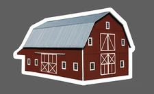 Red Barn Sticker Realistic Country Farm Farming Gift Waterproof NEW