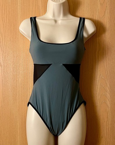 Karla Colletto Size 6 Underwire One-Piece Swimsuit with Sheer Black Panels