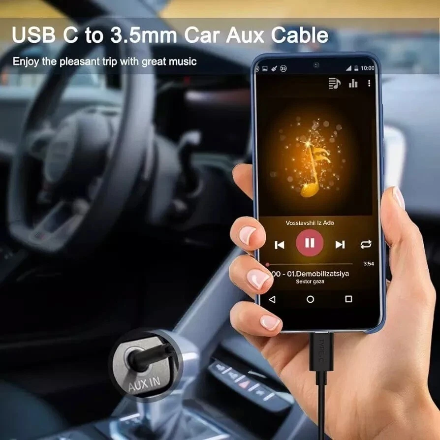 3.5mm Jack AUX Adapter Cable Cord to Car Audio for iPhone 16 Pro Max Samsung S24 - Image 4 of 4