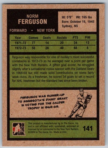 2009-10 ITG 1972 THE YEAR IN HOCKEY –PICK YOUR PLAYERS OR FINISH YOUR SET - Picture 289 of 406