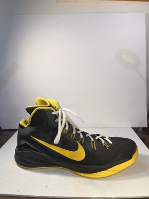 NIKEID Black Yellow Hyperdunk Lunarlon  Custom Size 17