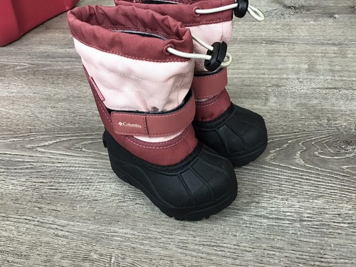 Columbia Powderbug Plus Winter Snow Boots Girls Size 6 Red Waterproof BV1326-626