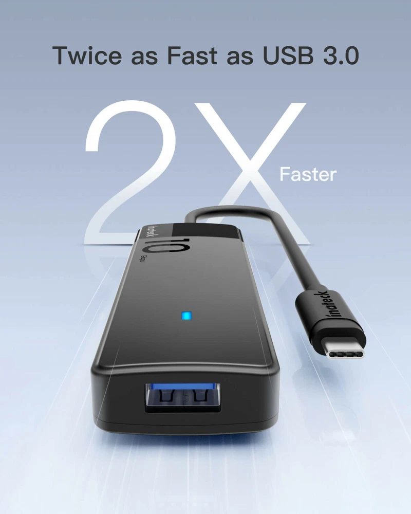USB C Hub Type C to USB Hub Adapter Splitter USB 3.2 Gen2 Speed w/4 USB A Ports