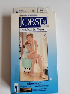 Jobst Thigh High Womens Stockings compression vericose veins Size Small  Nude 