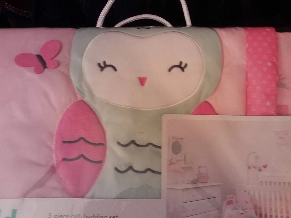 CARTER'S CHILD OF MINE~CORUJA E UNICÓRNIO~CONJUNTO DE CAMA BERÇO DE 3 PEÇAS~NOVO~COMFORTER PLUS - Imagem 4 de 4