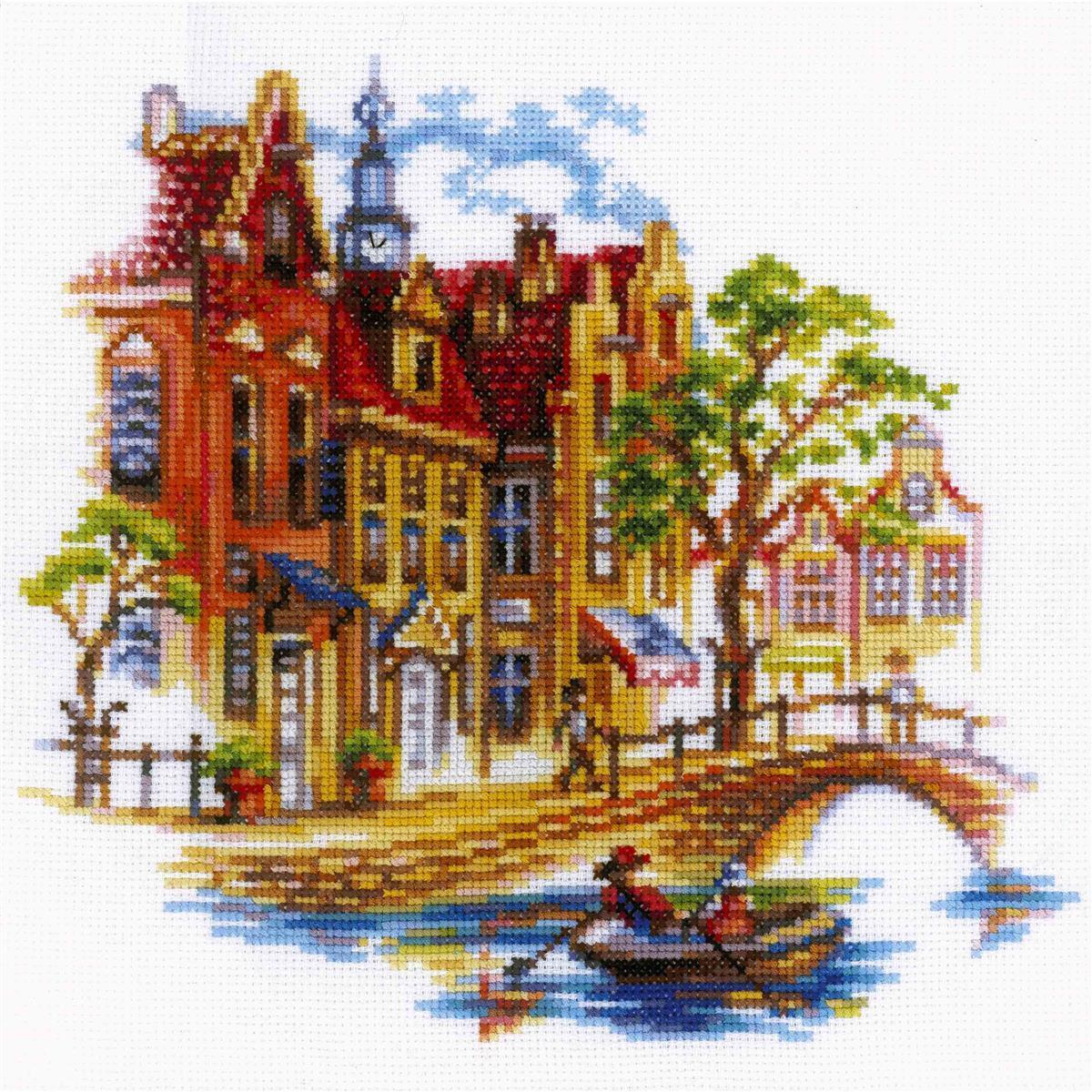 RTO counted Cross Stitch Kit ""Touring Amsterdam"" M293, 25x25 cm, DIY