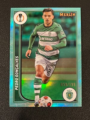 Pedro Goncalves 2023-24 Topps Chrome Merlin Aqua Refractor /199 115