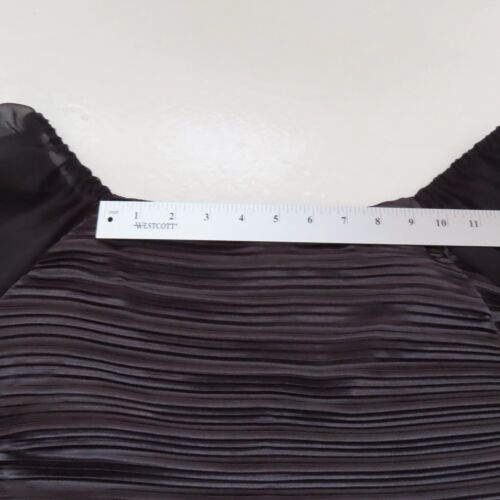 O Flux Dress Womens Small Black Satin Pleated Long Sleeve Short Wedding Party - Picture 18 of 24