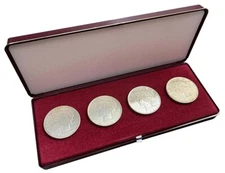 Memory Foam Coin Display Gift Box Clamshell Case 80x200mm Long Badges Medal Sets