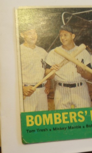 1963 Topps Baseball #173 "Bombers' Best" Mantle, Tresh, Richardson - Screw Down - Picture 9 of 13