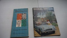 MAPPA VINTAGE BRITAIN E GUIDA DI VIAGGIO-VEDERE BRITAIN BY ROAD, 1960 BUONE CONDIZIONI