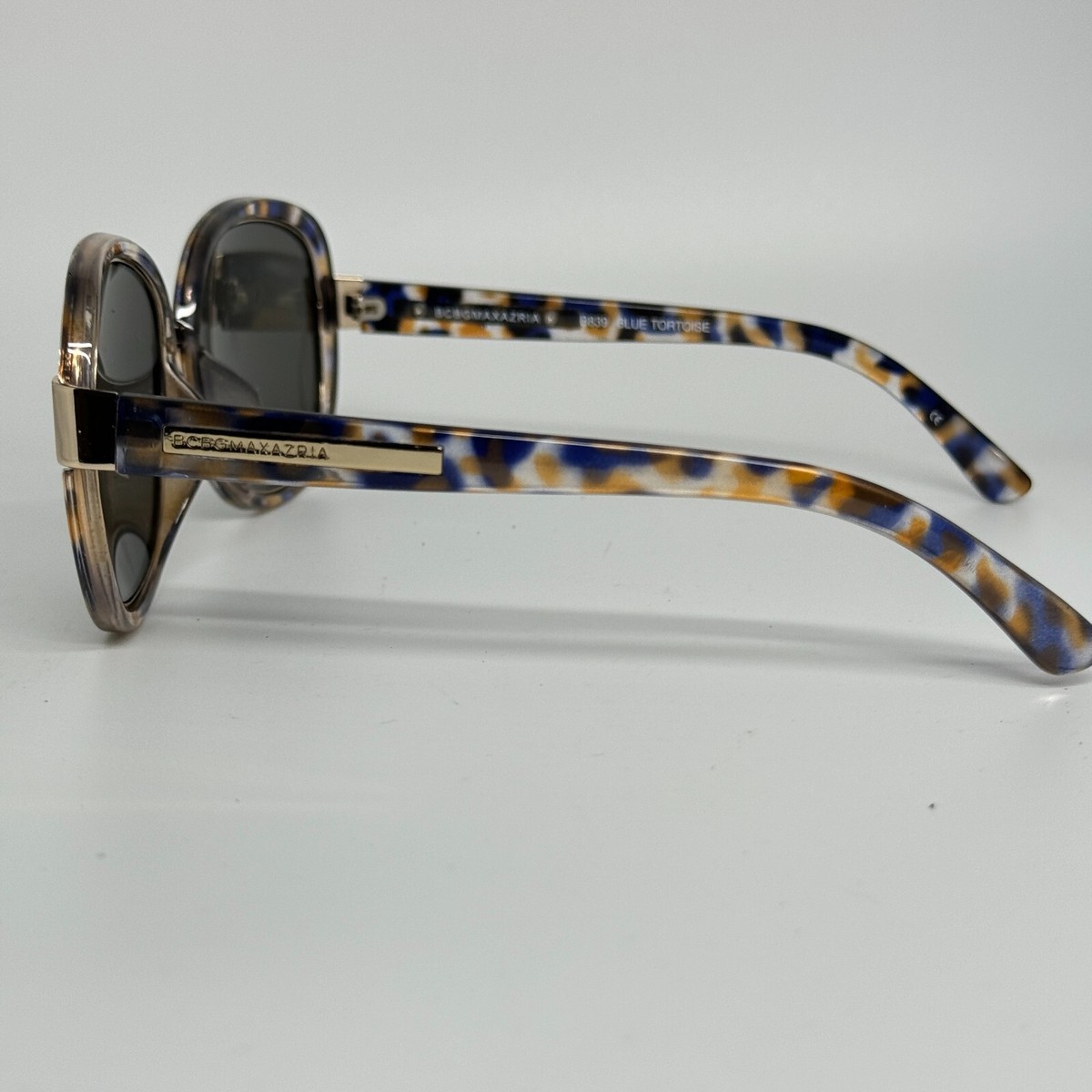 BCBGMaxAzria Elegant Gold Frame Sunglasses with Blue Lenses bcbg max azria sunglasses products for sale | eBay main image 3