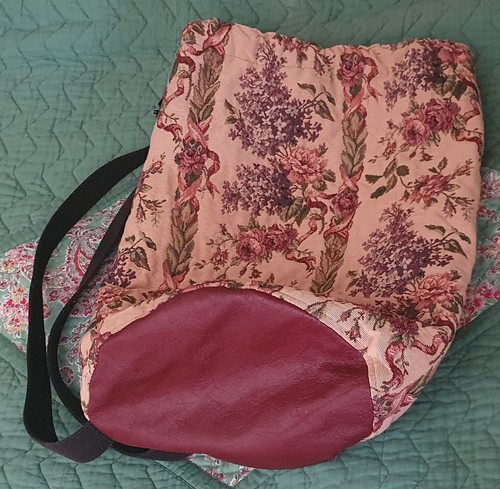 Extra Large Vintage Woven Tapestry Bag Backpack Holdall Buttonwood Design H50cm - Picture 17 of 21