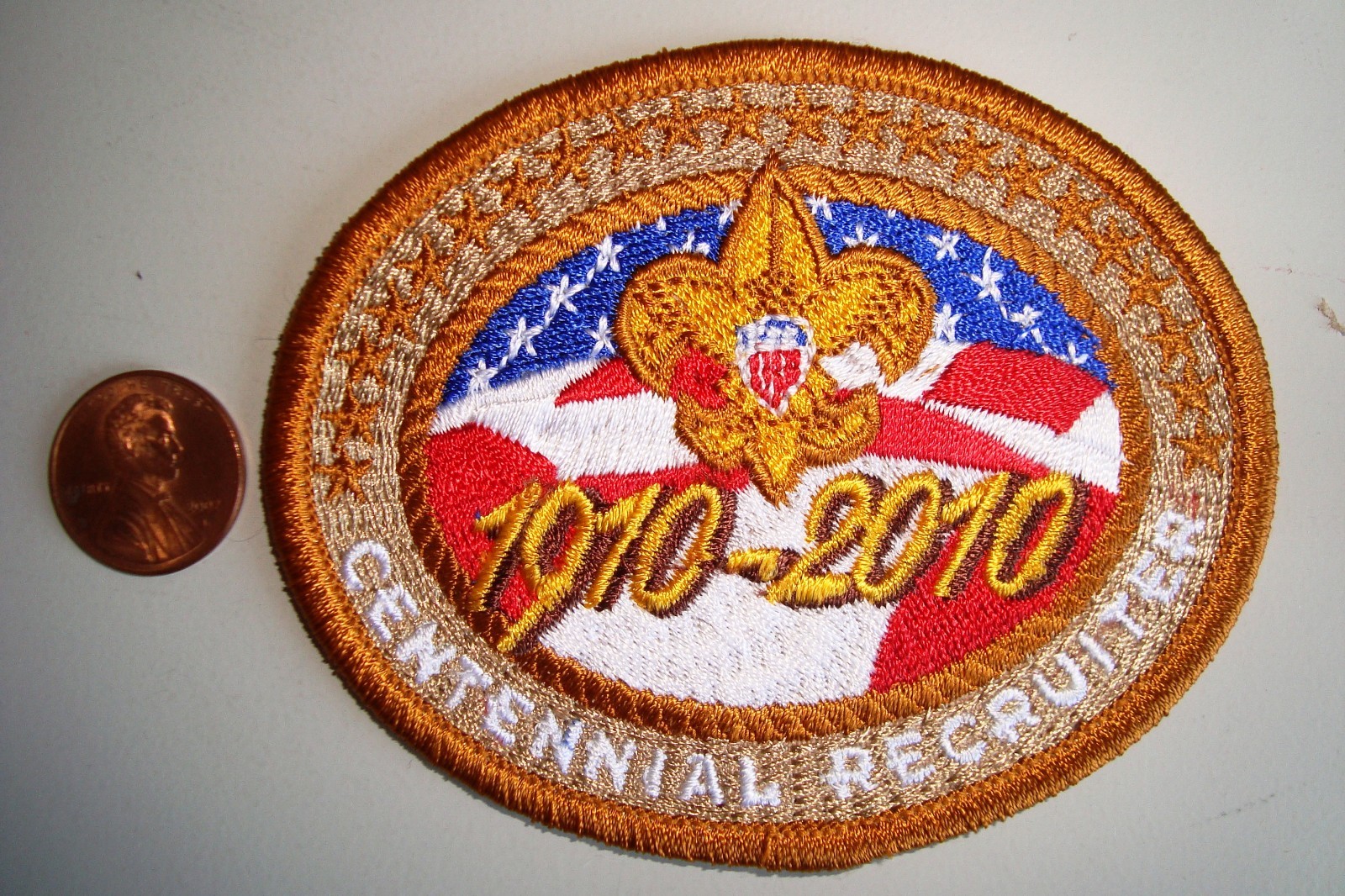 OA BOY SCOUTS AMERICA BSA SCOUT FLAP 2010 CENTENNIAL RECRUITER POCKET