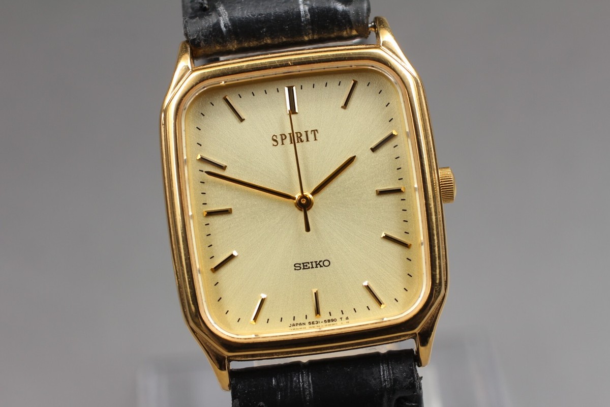 Near MINT ] SEIKO Spirit 5E31-5B50 27mm Gold Dial Quartz Men's | eBay